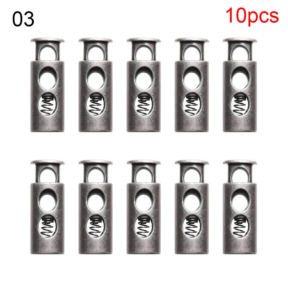 10 pcs Double Hole Metal Stopper Apparel Sewing Accessories Metal Clamp Stopper Cord Lock Toggle Shoelace Sportswear Accessories