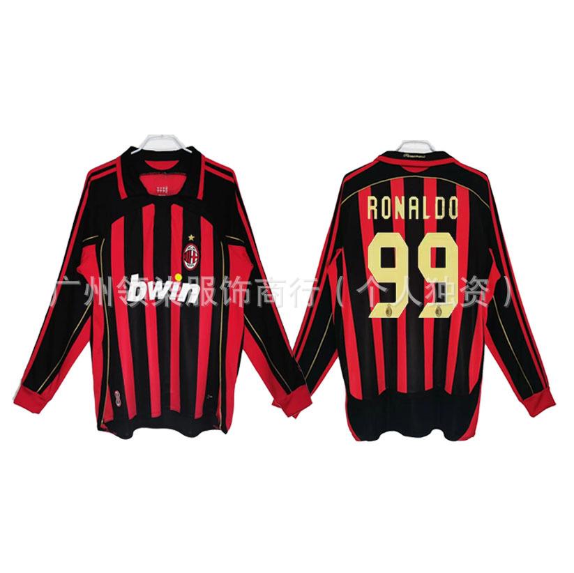 AC Milan retro jersey 0607 season Kaka Maldini Ronaldini Ronaldinho Pirlo collector's edition football jersey