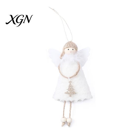 Soft Plush Home Decor Christmas Tree Angel Doll Ornament, Cute Small Handmade Pendant for Thanksgiving Day Gifts, Holiday Party Hanging