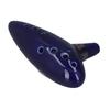 12 Sound Hole Alto C Ocarina Ceramic Ocarina Instrument Kit with Hand Holder and Musical Score Blue