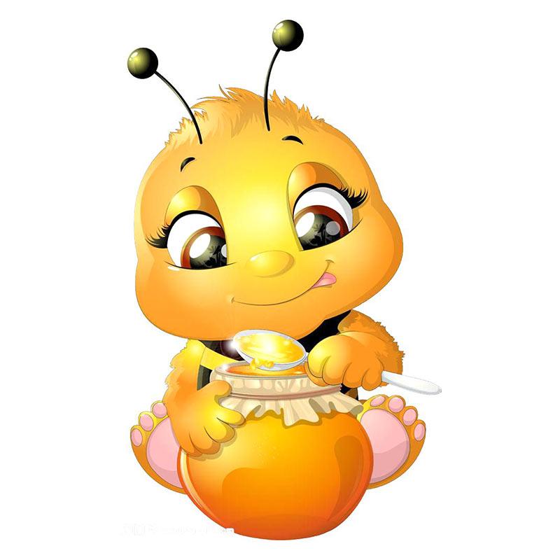 Cute Little Bee Cartoon Insect Car Stickers Waterproof Vinyl Decals Auto Body Window Decor Motorcycle Helmet Stickers M461