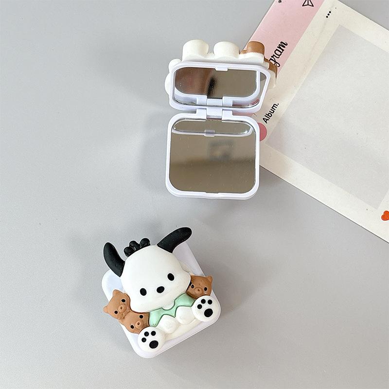 Cute Cartoon Niche Mobile Phone Airbag Bracket Wind Makeup Mirror Paste Ring Girl Heart Cute