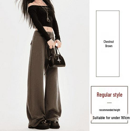 Yacel Original Thickened Autumn 2025 High Waist Slim Fit Wide Leg Casual Pants for Women