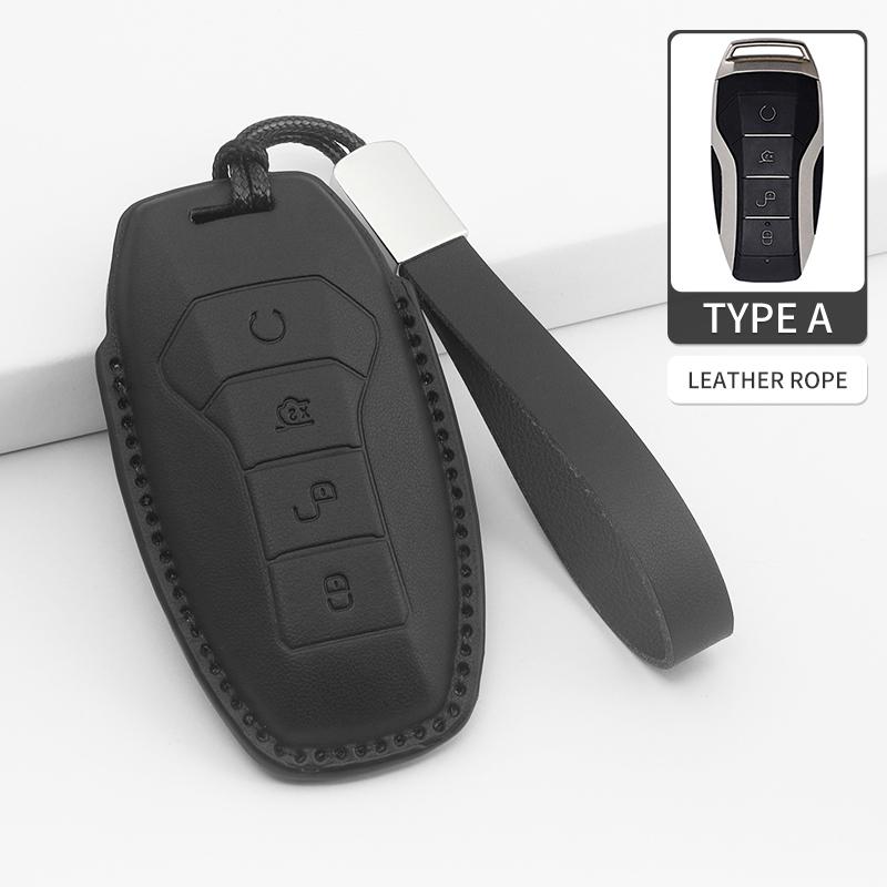 

For Byd Atto 3 Han Ev Dolphin Pu Leather Car Remote Key Case Shell Anti-Scratch Durable Protecter Auto Key Cover Case Accessorie