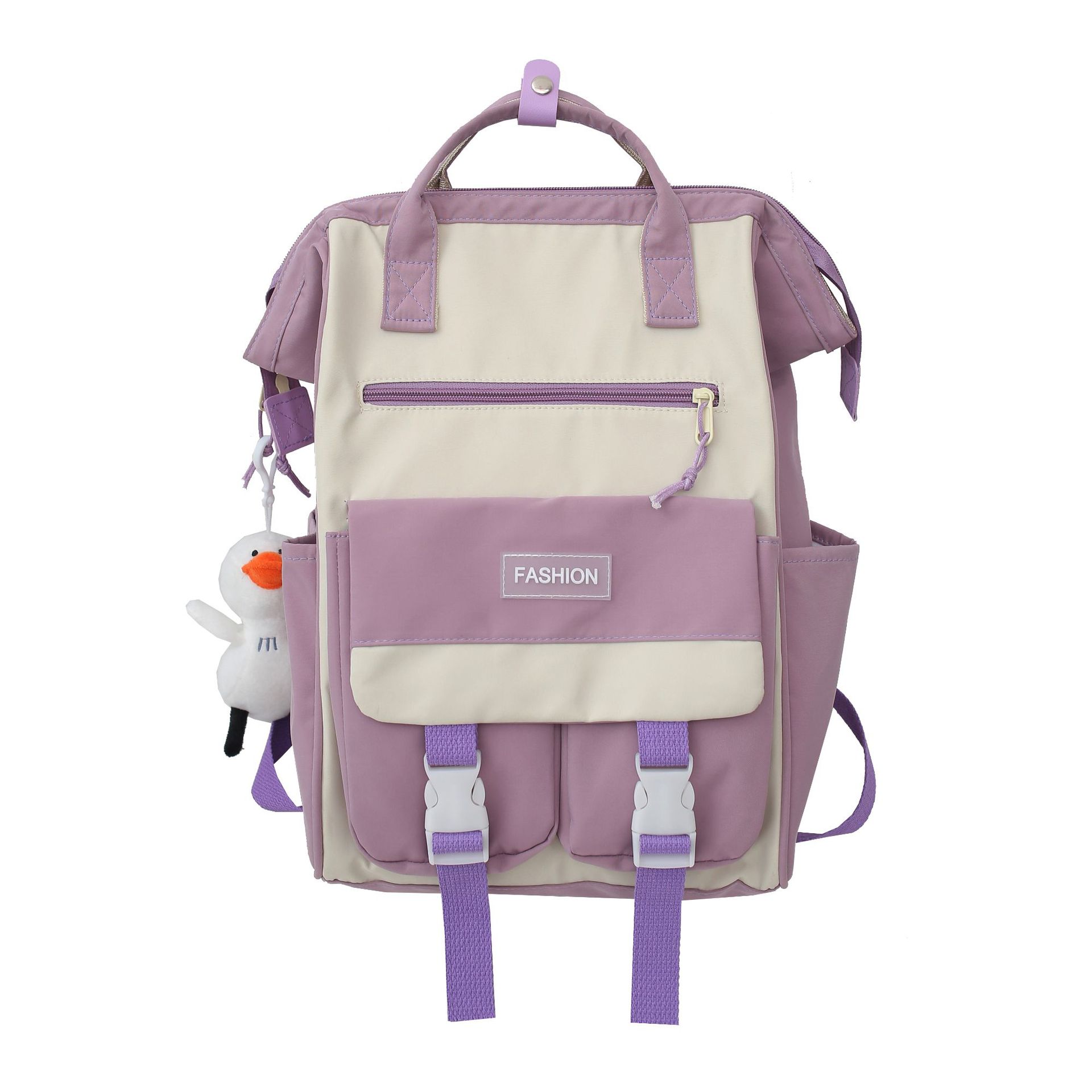 

New high school student college student schoolbag simple large-capacity travel backpack contrasting color backpack фіолетовий