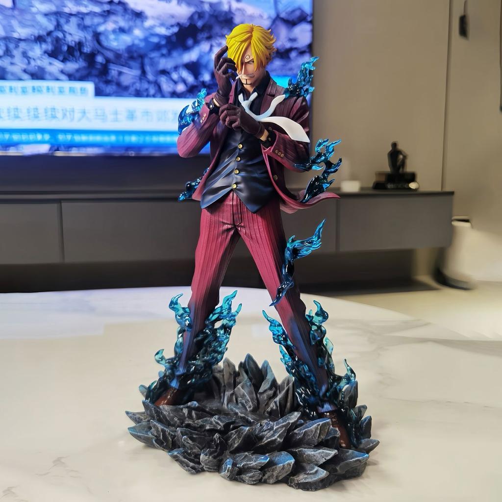CK&JT Studio One Piece Sanji Anime-Figur Kann Basis sein Kann bewegt werden PVC Kampfmodus 25cm Sammlermodus Ornament Spielzeug Geschenke