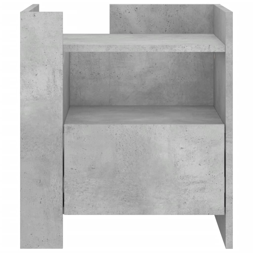 Vidaxl Szafka Nocna, Szary Beton, 45X50X50 Cm, Materiał Drewnopochodny