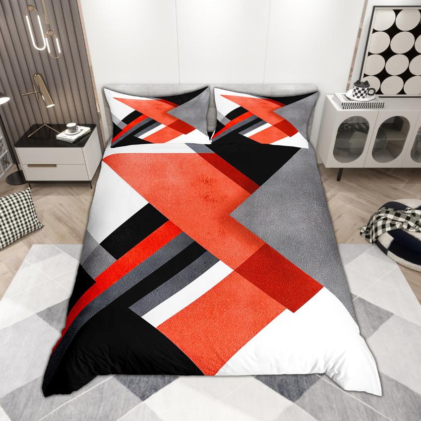 Comforter Homewish Modern Abstract Art 2Pcs/3Pcs Geometric Aesthetic Bedding Ombre Stripe Bed Set