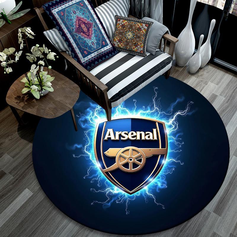Arsenal Football Club3 Round Area Rug,Carpet Rug for Living Room Bedroom Sofa Playroom Decor,Non-slip Floor Mat