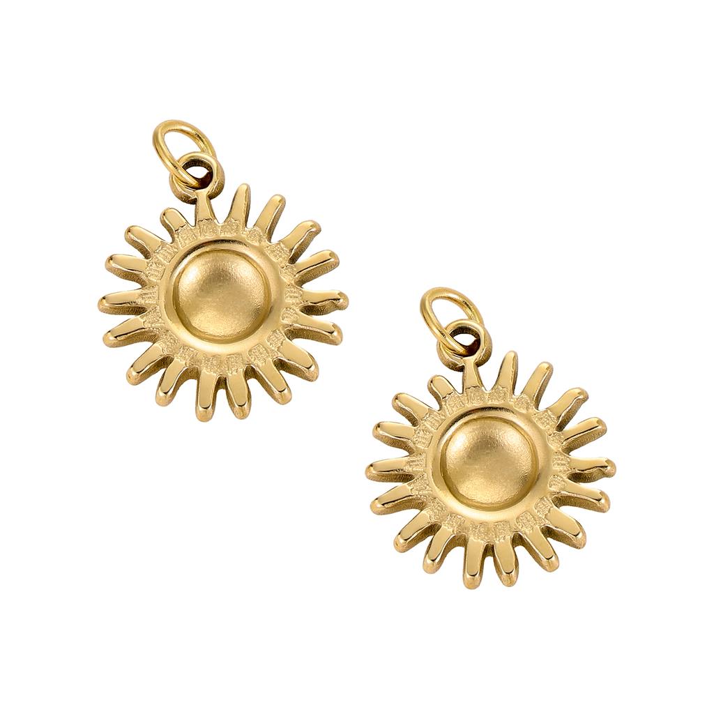 CARLIDANA Delicate Unisex Waterproof Stainless Steel Sun Pendant Moon Charms 18k Gold Color for DIY Jewelry Necklace Jewelry