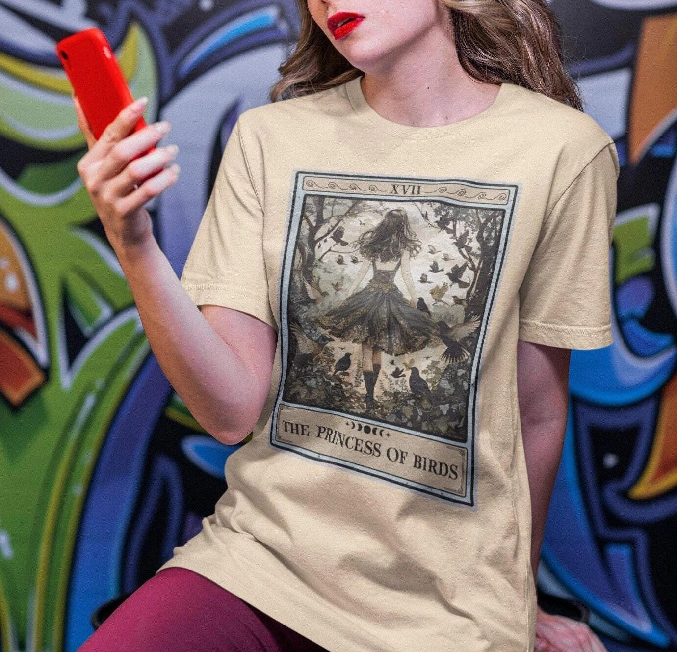 The Princess of Birds Tarot Card Shirt, Bird Lover 3XL