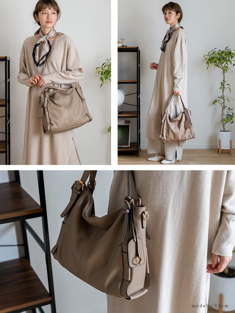 Bolsa Tote com Alça de Cinto VITAFELICE Feminina 2 Vias (bsib-p3702x) (Bege acinzentado)