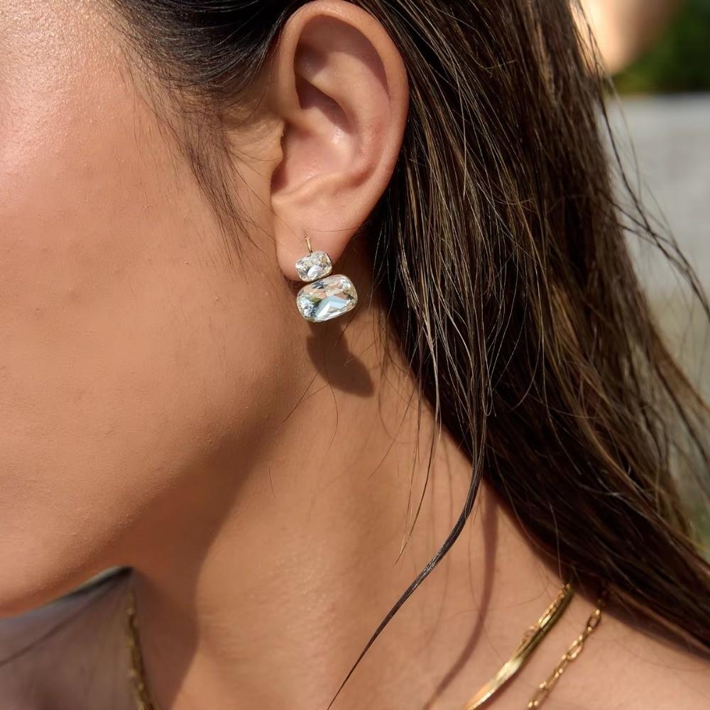 Gold Plated Hoop Earrings Stainless Steel Dangle Earrings Trendy Stud Earrings  for Women