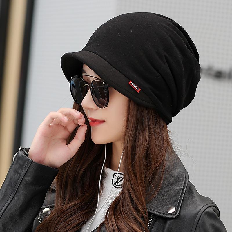Pullover hat women's fashion casual bag head hat scarf dual-purpose versatile hat ponytail