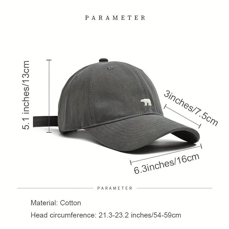 Stylish Bear Embroidered Baseball Cap Sun Protective Breathable Adjustable Ideal Casual Hat Men Women Unisex Baseball Cap