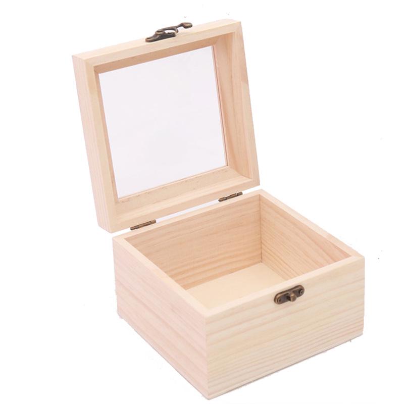 Transparent Glass Lid Preserved Flower Gift Box - Wooden Festival Packaging & Marriage Certificate Holder