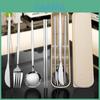 Modern Minimalist Stainless Steel Flatware Set With Portable Storage For Camping