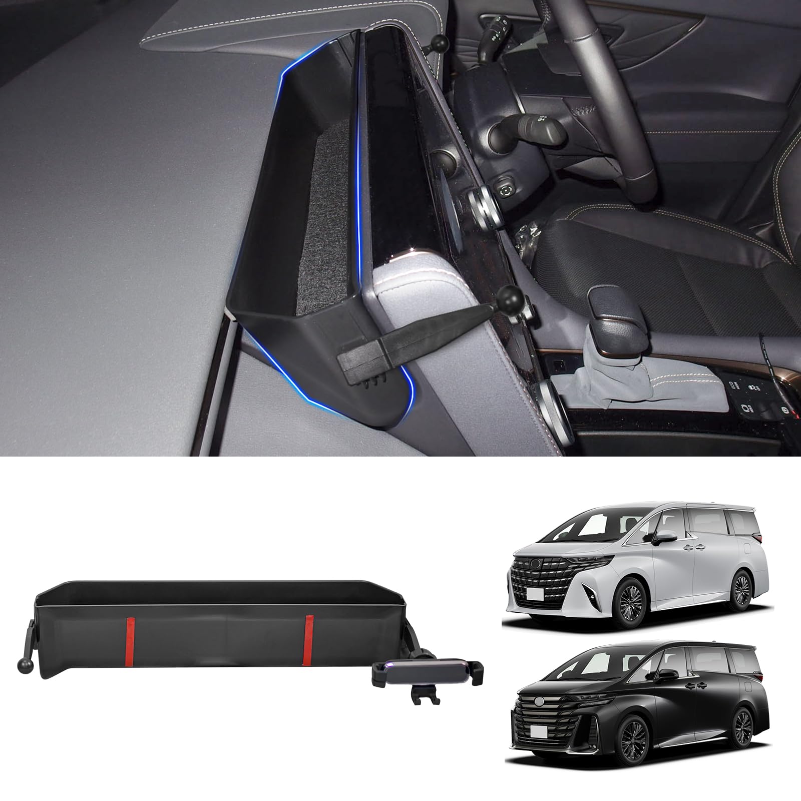 

TELLIKA Alphard 40 Series Dashboard Compatible with 40 Alphard and Vellfire 40 Smartphone Storage and Accessory Made of ABS Custom Designed for Car