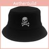 Fisherman Hat Simple With Solid Color Design And Skull Embroidery Daily For