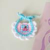 Peanut & Penguin Pattern Hand‑Crocheted Mini Pet Bib Cute Cartoon Saliva Towel for Kittens Small Dogs