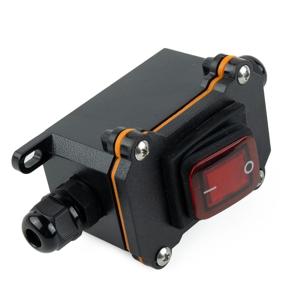 220V Waterproof Switch 24V 4 Feet 2 Gears IP65 Red With Light