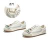 Leather beaded women's autumn new flat-soled women's shoes sports fringed casual white shoes