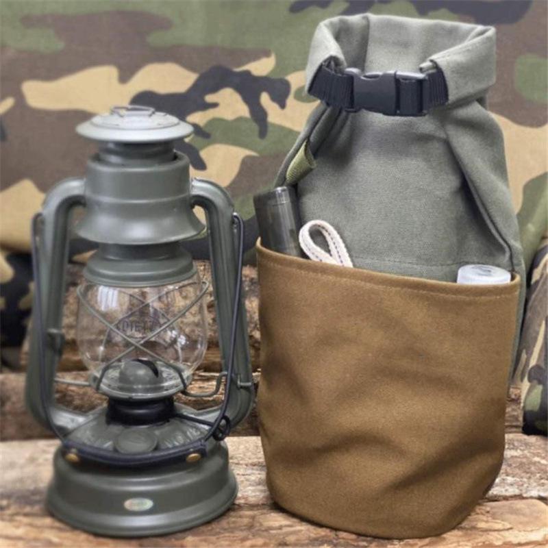 Retro Canvas Tote for Kerosene Lamp Storage - Outdoor Camping Shade Bag