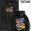 Men's Skateboard Graffiti Hoodie, Street Style Sweatshirt with Oversized Stacked Skateboard Flame Letter Print On the Back.