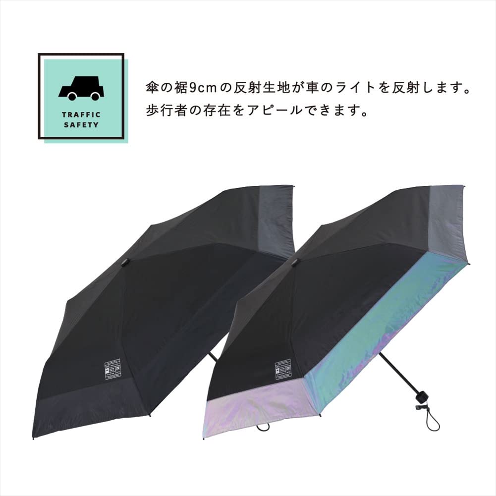 Ogawa Emergency and Disaster Prevention Umbrella Folding Umbrella for Women Reflective UV Cut or 6 LINEDROPS SONAERU Beige X Manual Emergency Contact