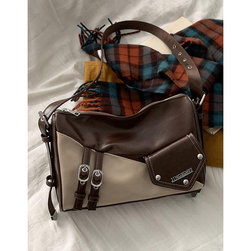 Autumn and Winter Retro Niche Underarm Bag Women's Bags2025 New Contrasting Color Pillow Bag Simple Large-capacity Messenger Bag