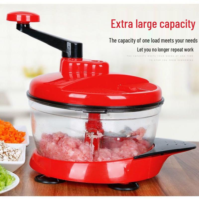 Manual Hand-Crank Meat Grinder & Vegetable Cutter: Kitchen Food Processor for Dumpling Filling & more.