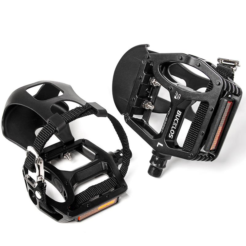 BUCKLOS Toe Clip Pedal Aluminum Alloy Bicycle Spin Pedal Non-slip Indoor Exercise Bike Pedals Dynamic Bike Pedals Bicycle Part