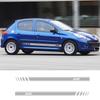 Auto-Seitentür-Grafik-Vinyl-Aufkleber, Racing-Sport, langer Rock-Aufkleber für Peugeot 206