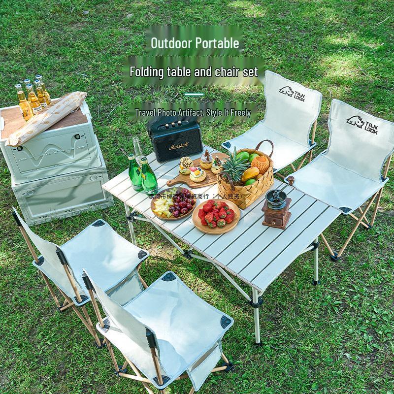 Portable Ultra-Light Folding Camping Chair with Backrest and Storage