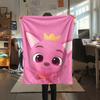 1PC Pinkfong Print Flannel Blanket, High Quality Comfortable for All Seasons, Home Decor, Warmth and Comfort, Perfect for Christmas Gifts112