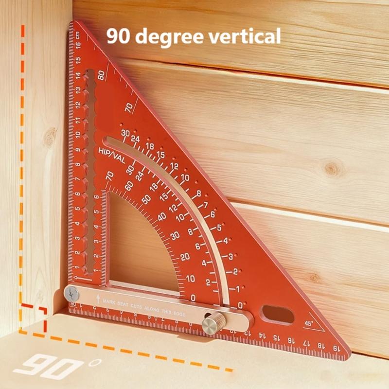 Adjustable Aluminum Alloy Triangle Ruler For Precise Angle Measurement And Straight Line Drawing Woodworking Projects