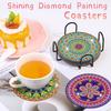 Limspace 8-Piece Diamond Painting Coaster Kit with Diamond Art Holder, DIY Mandala Diamond Painting Coaster Kit, Ocean Design, for Beginners, Adults,