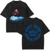 Rapper CENTRAL CEE WILD WEST Tour Magliette Lavate Vintage Unisex Donna Moda Maglietta Larga in Cotone Hip Hop Streetwear
