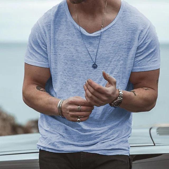 Solid Color T-Shirt Men's New Summer Versatile Short Sleeve Casual Men's T-Shirt