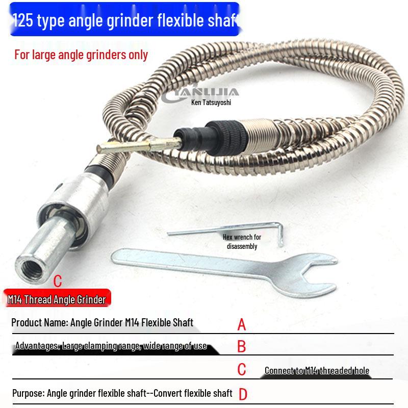 Electric Grinder with Flexible Shaft, Universal Chuck, and Metal Handle - Stainless Steel Electric Drill & Engraving Pen Spindle Tool.