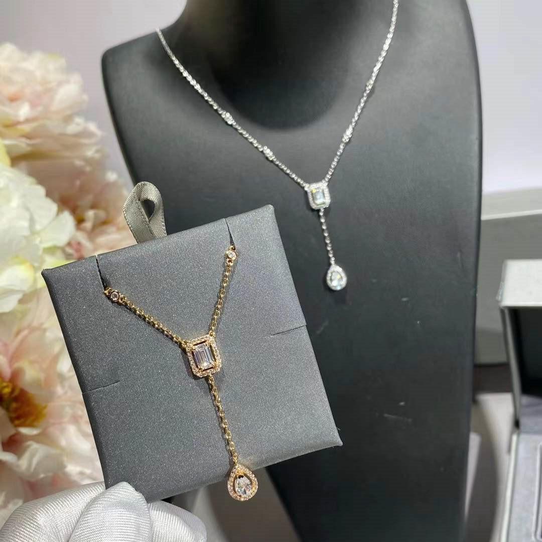 

Распродажа Новые Модные Супер Популярные Брендовые Классические Европейские Роскошные Ожерелья Для Женщин Геометрические Подвески-Шармы с Цирконием ярко-розовый