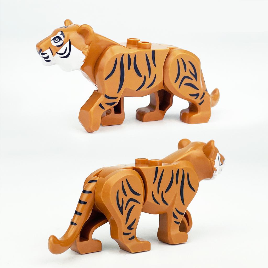 MOC City Animal Building Block Tiger Sika Deer Giraffe Chimpanzee Elephant Figures Zoo Fram Accessories Bricks Children Toys