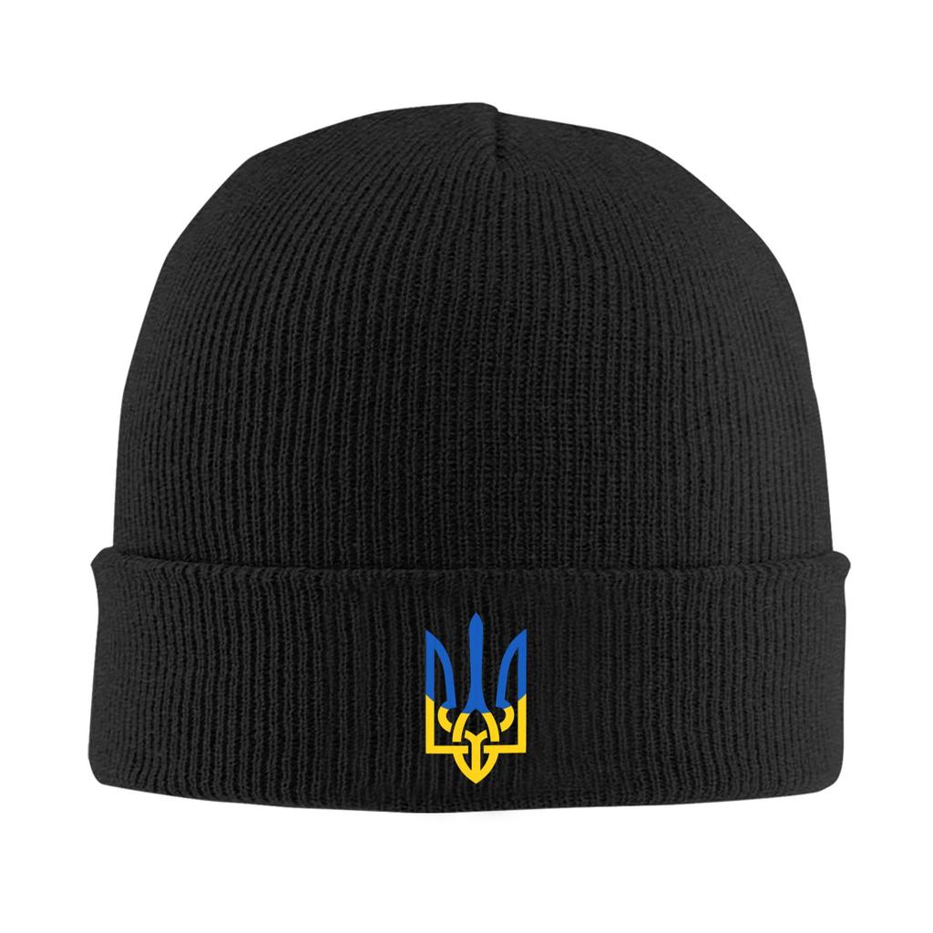 Ukrainian Flag Beanie Hats Knit Hat Unisex Women YK Cool Head Wrap Caps Autumn Hippie Design Bonnet Hats