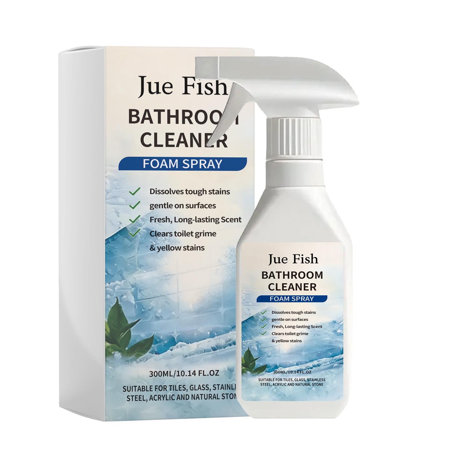 Jue Fish Bathroom Foam Spray Deep Cleaning Stain Dissolving Grime Remover Descaling Long Lasting Fragrance Gentle Toilet Cleaner 300ml