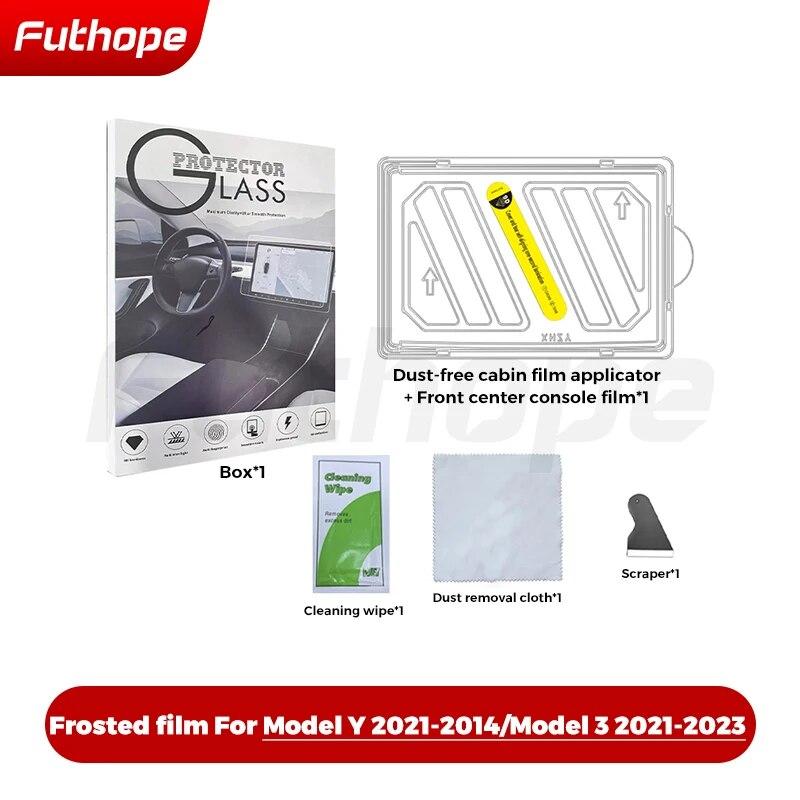 Protezione Schermo in Vetro Temperato Futhope per Tesla Model 3 Highland Y 2021-2024 Pellicola Protettiva Opaca Antiriflesso HD per Schermo Centrale