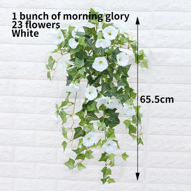 Hanging Artificial Silk Morning Glory Imitation Flower Vine Wedding Garden Decor Fake Plant Vibrantly Color Flower Wall Decor