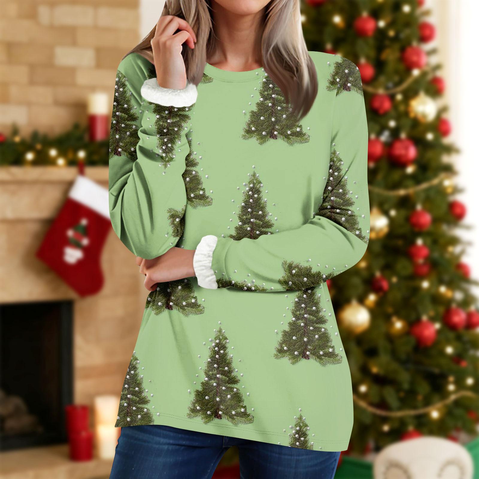 

Женский топ с круглым вырезом и принтом из утолщенного плюша и кашемира, теплый длинный топ M