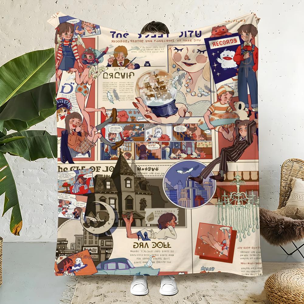 Music T-TokioHello Throw Flannel Throw Blanket,Bed Home Office Nap Blanket Travel,Camping,Picnic Blanket Soft Decor 75X95CM