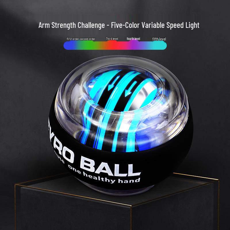 Luminous Fitness Gyroscope: Wrist & Arm Muscle Training Power Ball - Dazzling Platinum Grip