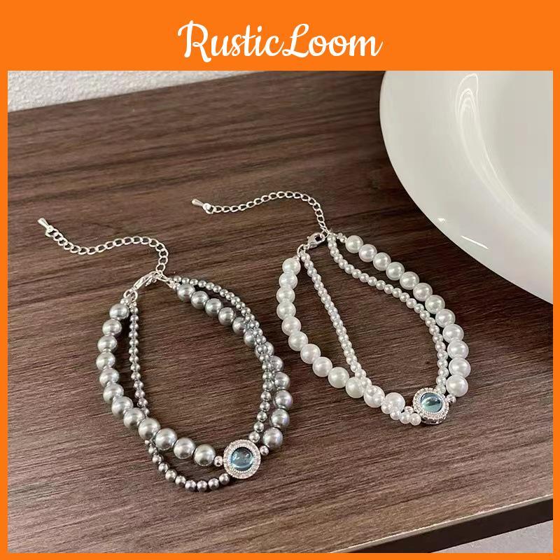 Elegant Handmade Pearl Bracelet For Women With Vintage Design Geometric